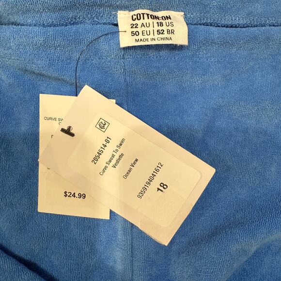 COTTON on Women's Active Sweat to Swim crop Top Blue, 18W - Picture 5 of 5